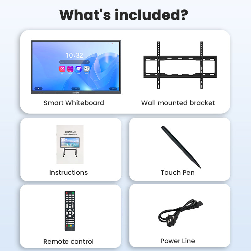 KEINONE Multimedia Teaching All-in-One Display, Conference Interactive Panel, Electronic Whiteboard, Touchscreen Computer for Kindergarten, Education & Training, Office, TV Screen, Interactive Touch Display, Digital Blackboard, 55 Inch
