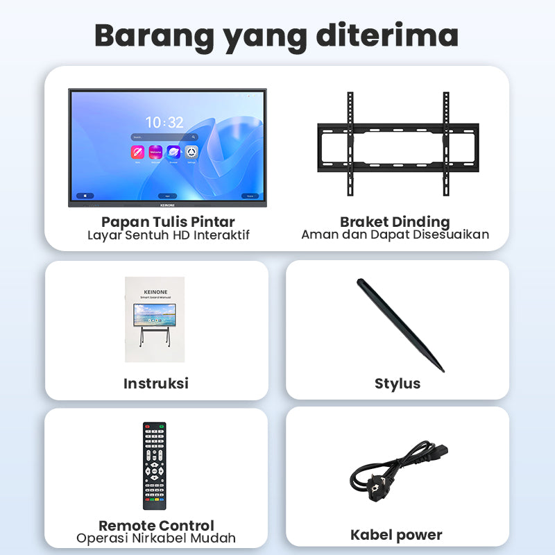 KEINONE 85-Inch Educational & Conference Interactive Flat Panel, Multimedia Training Touchscreen, Interactive Smart Whiteboard & TV