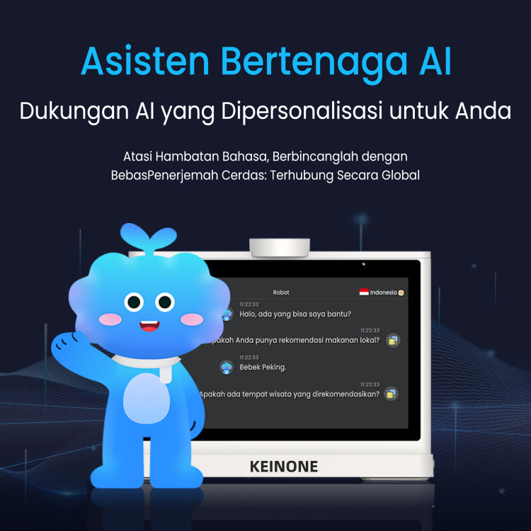 KEINONE Desktop AI Dual-Screen Translator - Real-Time Voice and Simultaneous Translation Device for Business, Hotel, and Conference Multilingual Communication