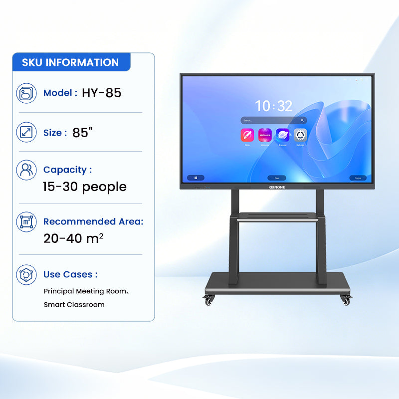 KEINONE 85-Inch Educational & Conference Interactive Flat Panel, Multimedia Training Touchscreen, Interactive Smart Whiteboard & TV