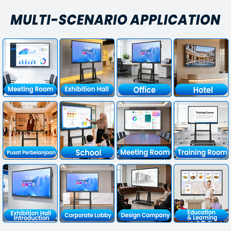 KEINONE 86-Inch Conference Interactive Panel, Teaching All-in-One Display, Interactive Whiteboard, 4K Touchscreen Large Display