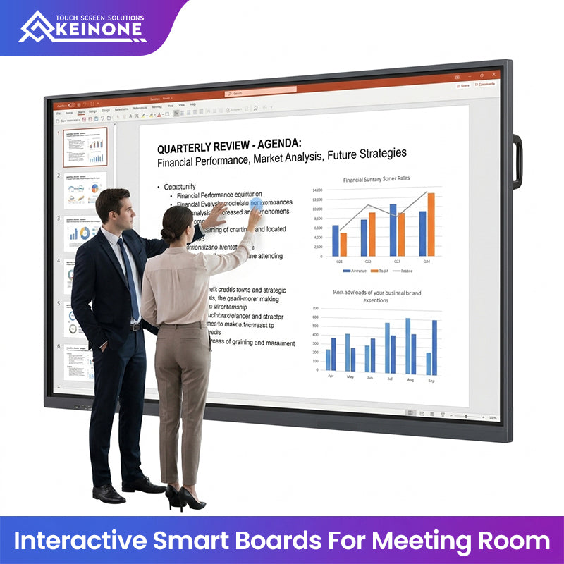 KEINONE 98-Inch Conference Interactive Panel, Smart Large Screen for Corporate Meeting Rooms, Multimedia Touchscreen, Teaching All-in-One Display