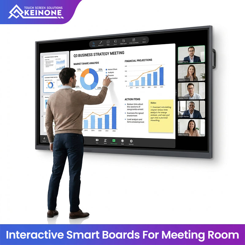 KEINONE 85-Inch Educational & Conference Interactive Flat Panel, Multimedia Training Touchscreen, Interactive Smart Whiteboard & TV
