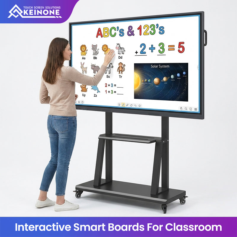 KEINONE 75-Inch Multimedia Teaching All-in-One Display, Interactive Touchscreen Whiteboard for Kindergarten, Elementary School, Middle School & High School, Teaching & Training, Smart Conference Panel, Smart TV