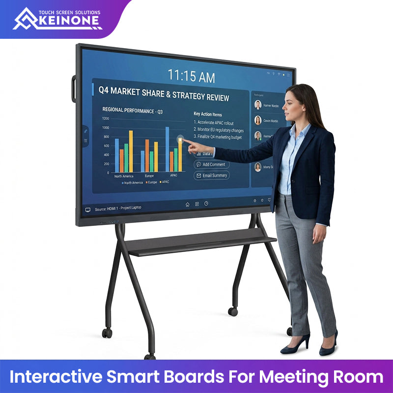 KEINONE Multimedia Teaching All-in-One Display, Conference Interactive Panel, Electronic Whiteboard, Touchscreen Computer for Kindergarten, Education & Training, Office, TV Screen, Interactive Touch Display, Digital Blackboard, 55 Inch